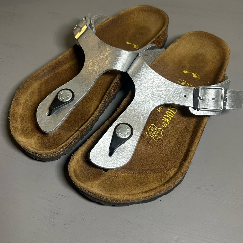 Birkenstock Gizeh Birkenstock Metallic Silver